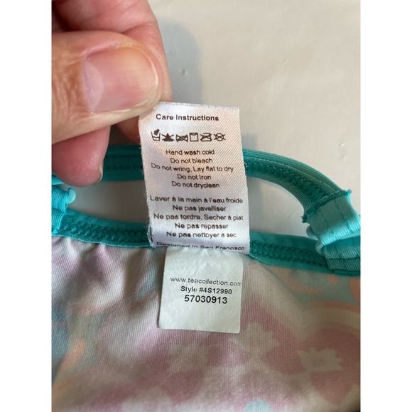 Tea ruffled tankini top aqua blue and pink. Size 18-24 months. - Picture 4 of 4